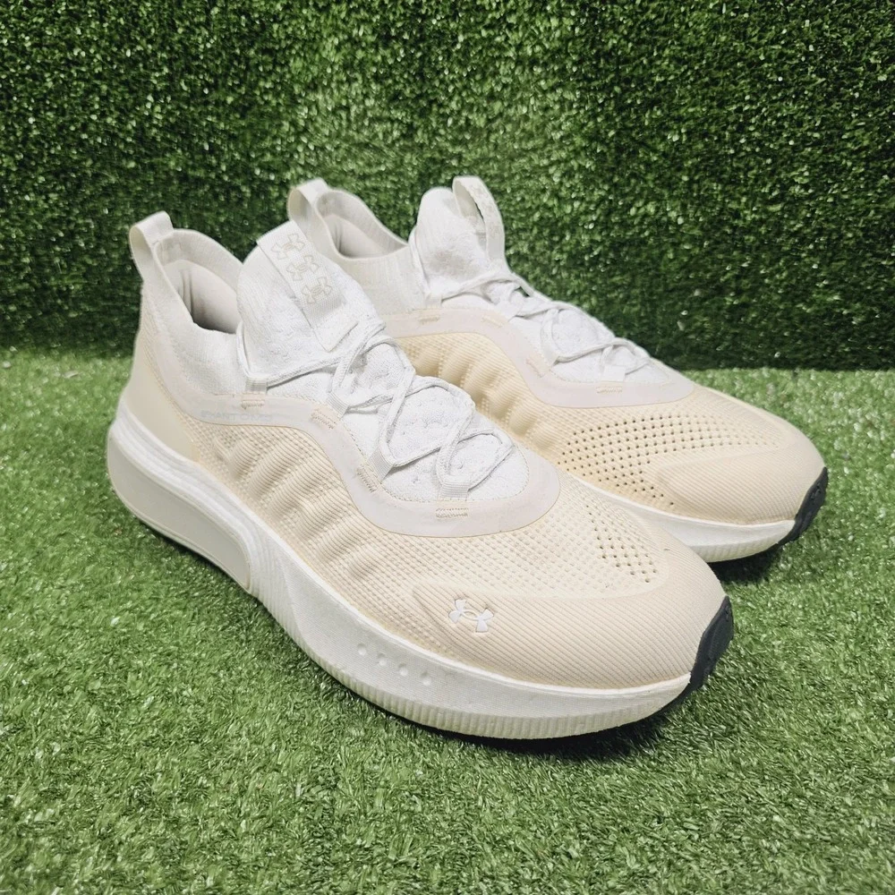 Under Armour HOVR Phantom 4 Off White Athletic Running Sneakers Mens Size 13‎